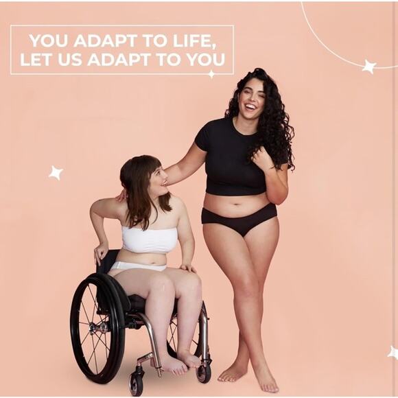 Slick Chicks Brief Panty Side-Fastening Adaptive Size Medium 2 Pack Black White - Picture 8 of 8